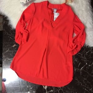 NWT H&M 3/4 Orange sleeves Blouse Size 4
